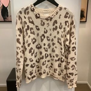 Mother Leopard Print Chunky Comfy Sweater